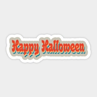 retro vintage happy halloween tpography Sticker